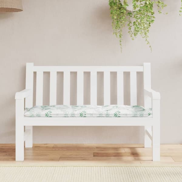 vidaXL hynde til havebænk 120x50x7 cm stof bladmønster
