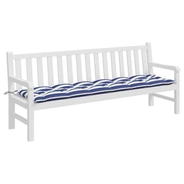 vidaXL hynde til havebænk 200x50x7 cm striber stof blå og hvid