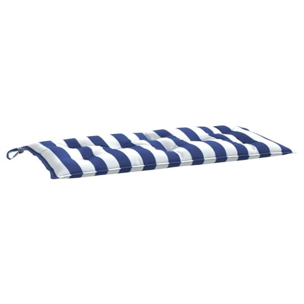 vidaXL hynder til havebænke 2 stk. 100x50x7 cm striber stof blå hvid
