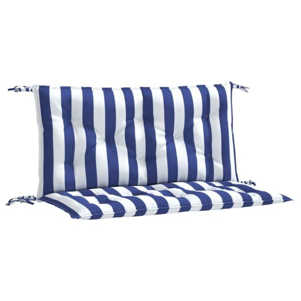 vidaXL hynder til havebænke 2 stk. 100x50x7 cm striber stof blå hvid