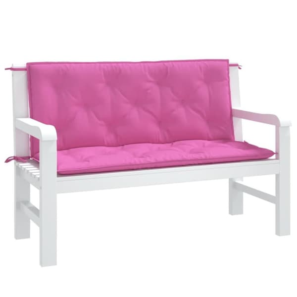 vidaXL hynder til havebænk 2 stk. 120x50x7 cm stof pink