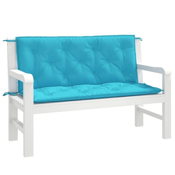 vidaXL hynder til havebænk 2 stk. 120x50x7 cm stof turkis