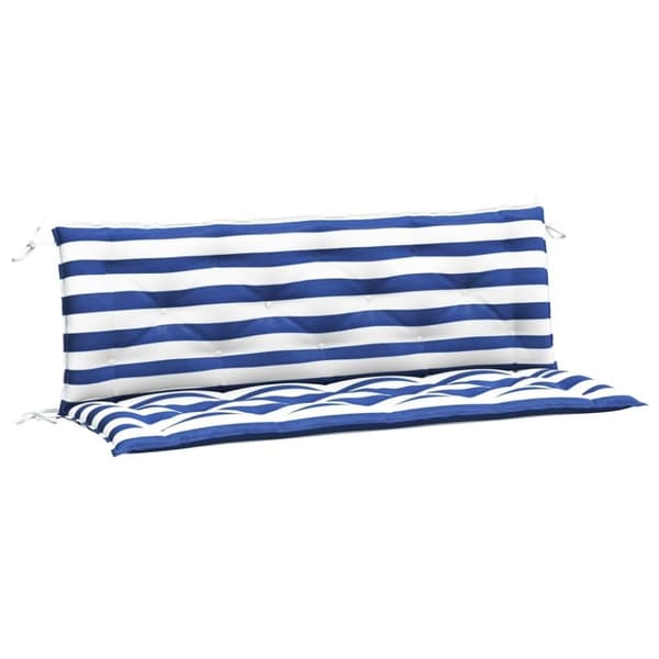 vidaXL hynder til havebænke 2 stk. 150x50x7 cm striber stof blå hvid
