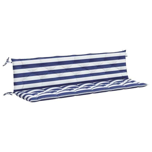 vidaXL hynder til havebænke 2 stk. 200x50x7 cm striber stof blå hvid