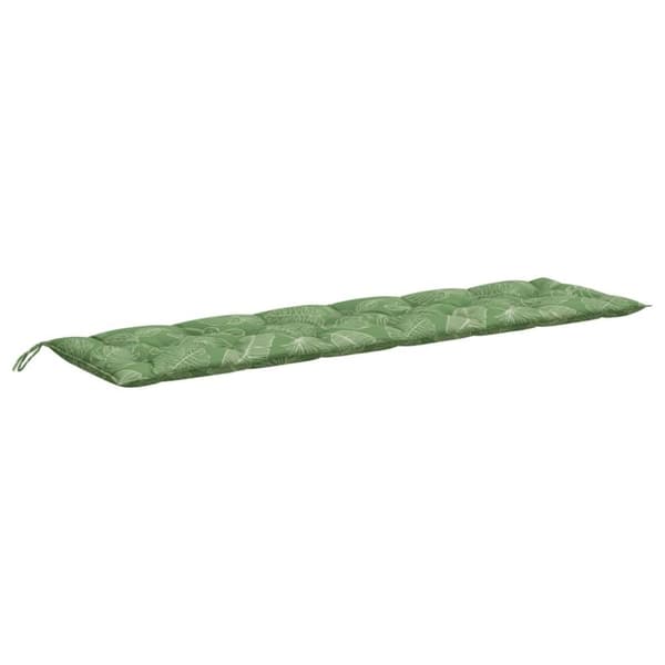 vidaXL hynder til havebænke 2 stk. 200x50x7 cm stof bladmønster