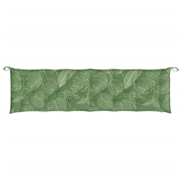 vidaXL hynder til havebænke 2 stk. 200x50x7 cm stof bladmønster