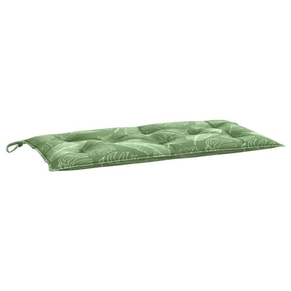 vidaXL Bänkdyna bladmönster 110x50x7 cm tyg