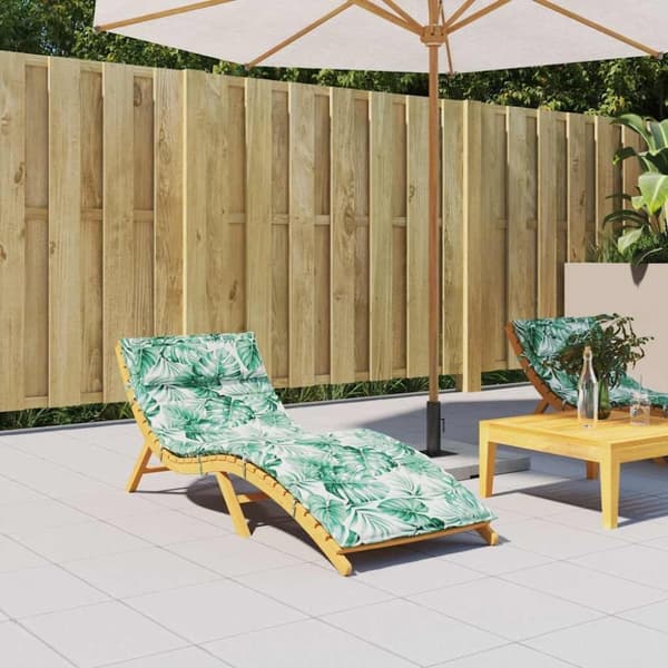 vidaXL hynde til liggestol 180x60x3 cm oxfordstof bladmønster