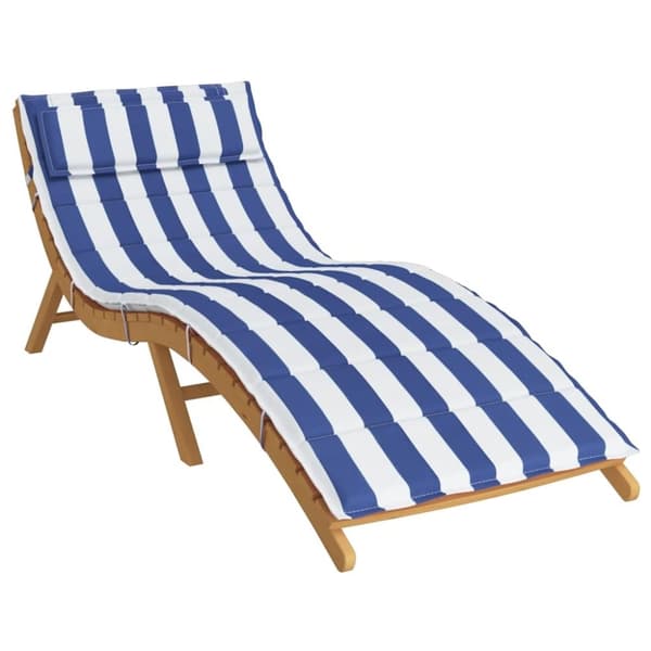 vidaXL hynde til liggestol 180x60x3 cm oxfordstof striber blå og hvid