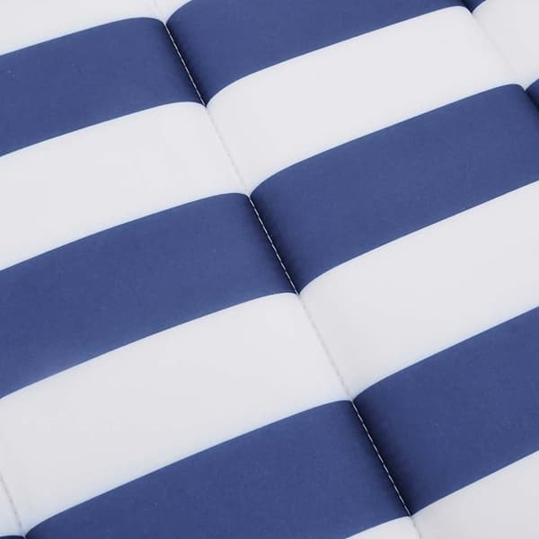 vidaXL hynde til liggestol 180x60x3 cm oxfordstof striber blå og hvid