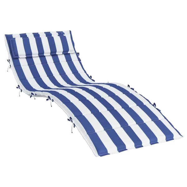 vidaXL hynde til liggestol 180x60x3 cm oxfordstof striber blå og hvid