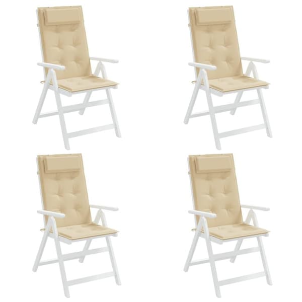 vidaXL Stolsdynor för stolar med hög rygg 4 st beige oxfordtyg
