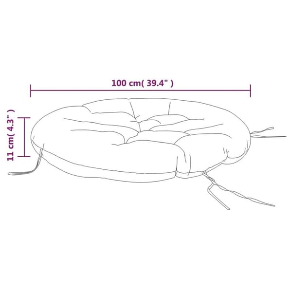vidaXL Rund dyna blå & vit randig Ø 100x11 cm oxfordtyg