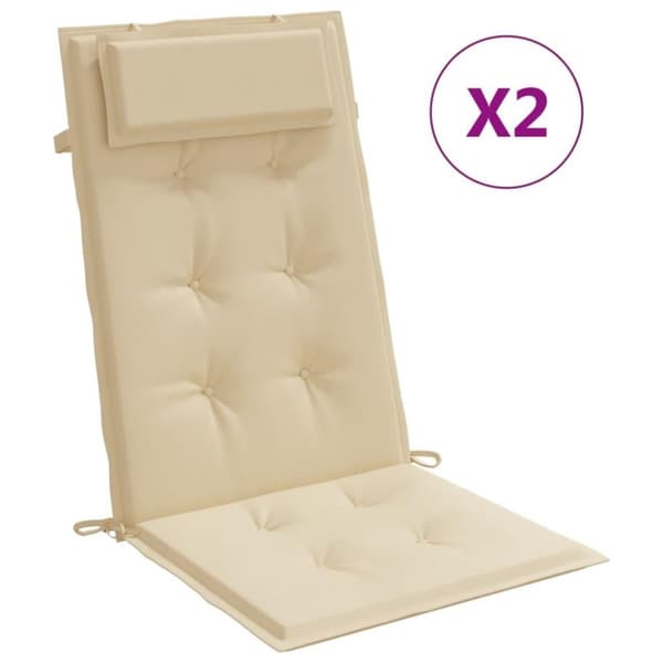 vidaXL stolehynder m. høj ryg 2 stk. oxfordstof beige
