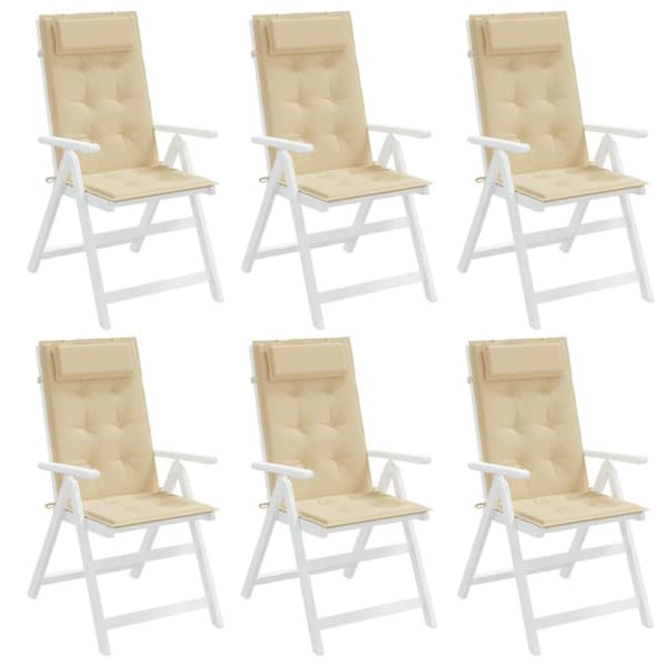 vidaXL stolehynder m. høj ryg 6 stk. oxfordstof beige
