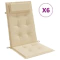 Miniatyrbillede 1 af 9: vidaXL stolehynder m. høj ryg 6 stk. oxfordstof beige