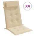 Miniatyrbillede 1 af 9: vidaXL stolehynder m. høj ryg 4 stk. oxfordstof beige