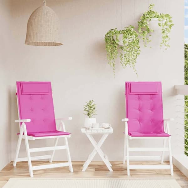 vidaXL stolehynder m. høj ryg 2 stk. oxfordstof pink
