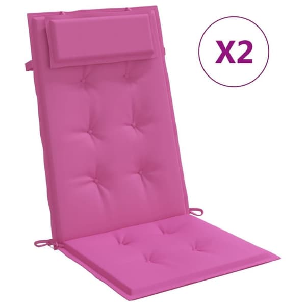 vidaXL stolehynder m. høj ryg 2 stk. oxfordstof pink