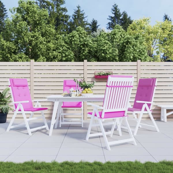 vidaXL stolehynder m. høj ryg 4 stk. oxfordstof pink