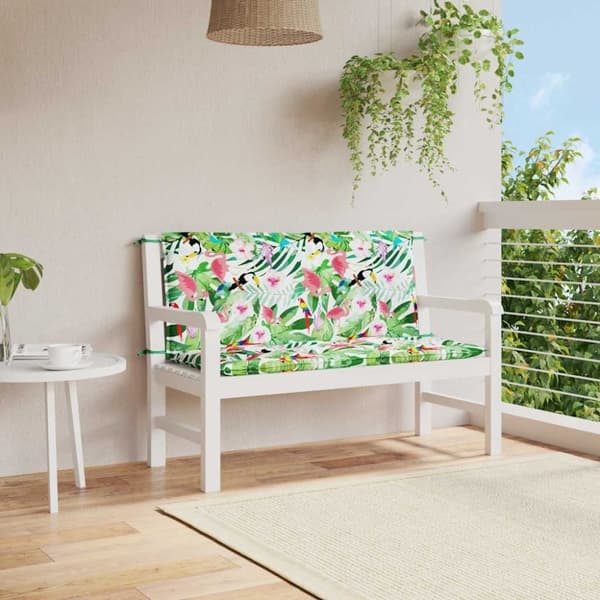 vidaXL hynder til havebænk 2 stk 120x50x7 cm stof flerfarvet