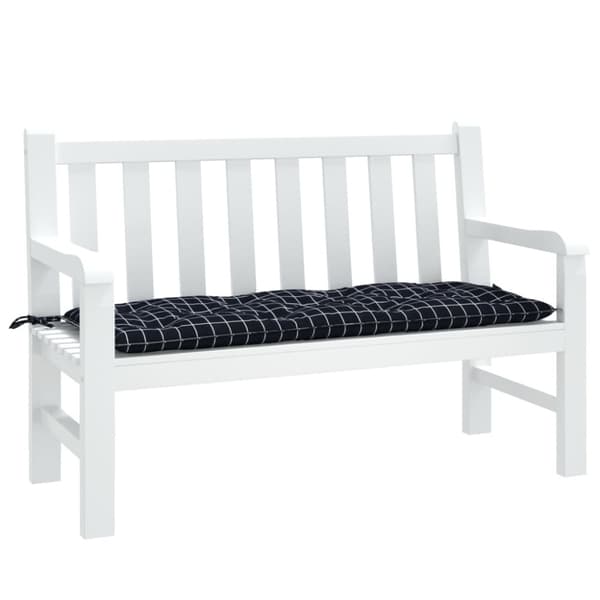 vidaXL hynde til havebænk 120x50x7 cm oxfordstof ternet sort