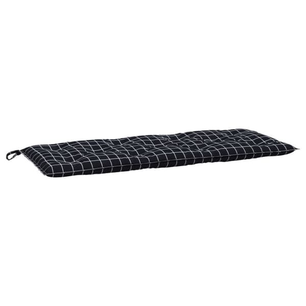 vidaXL hynde til havebænk 120x50x7 cm oxfordstof ternet sort