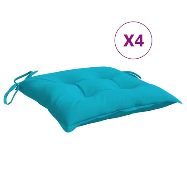 vidaXL stolehynder 4 stk. 40x40x7 cm stof turkis