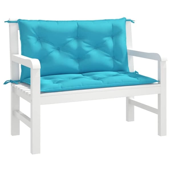 vidaXL hynder til havebænk 2 stk. 2 stk. 100x50x7 cm stof turkis
