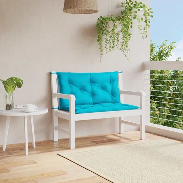 vidaXL Bänkdynor 2 st turkos 100x50x7 cm tyg