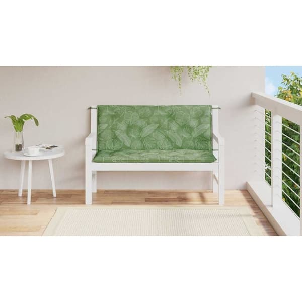 vidaXL Bänkdynor 2 st bladmönster 120x50x7 cm tyg