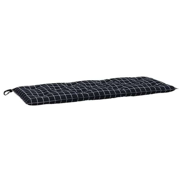 vidaXL Bänkdynor 2st svartrutig 120x50x7 cm tyg