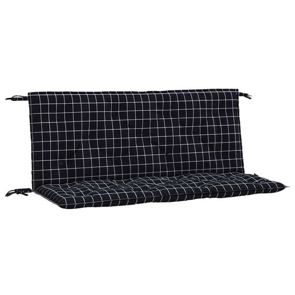 vidaXL Bänkdynor 2st svartrutig 120x50x7 cm tyg