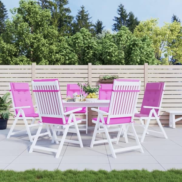 vidaXL stolehynder m. høj ryg 6 stk. oxfordstof pink