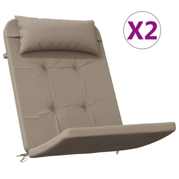 vidaXL Solstolsdynor 2 st taupe oxfordtyg