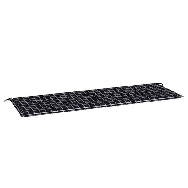 vidaXL hynde til havebænk 150x50x3 cm oxfordstof ternet sort