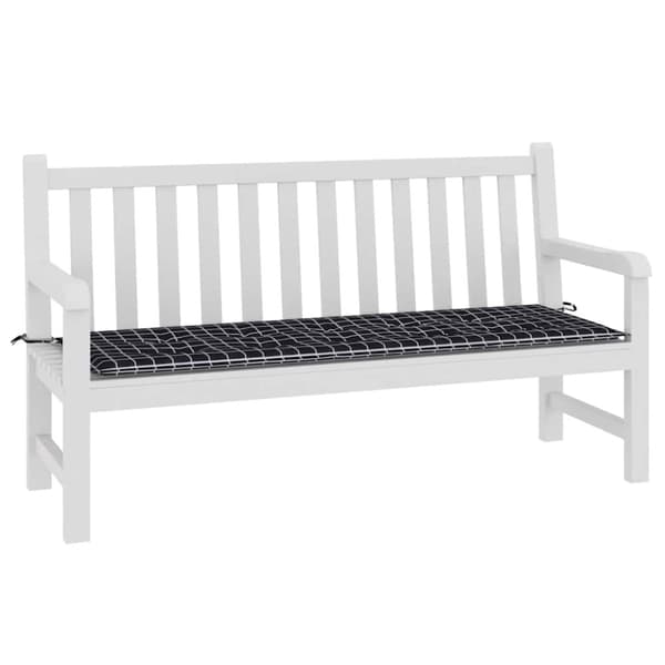 vidaXL hynde til havebænk 150x50x3 cm oxfordstof ternet sort