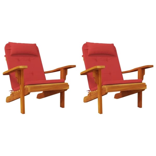 vidaXL Adirondack tuoli tyynyillä 2 kpl punainen Oxford kangas
