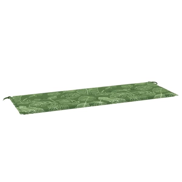 vidaXL Bänkdyna för trädgården bladmönster 150x50x3 cm oxfordtyg