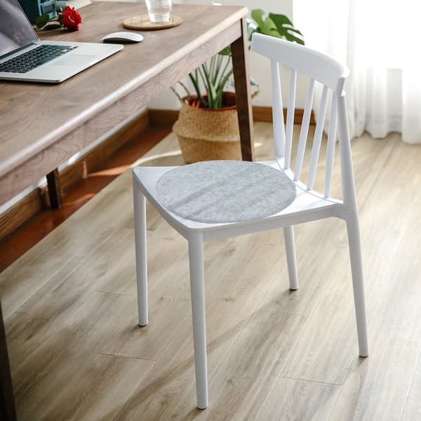 Sittdyna utomhusstolsdyna 35x35 cm filt - sittdyna för stol, trädgårdsstol eller bänkstolsdynor bänkdyna bänkdyna filtdyna set om 4 st runda ljusgrå