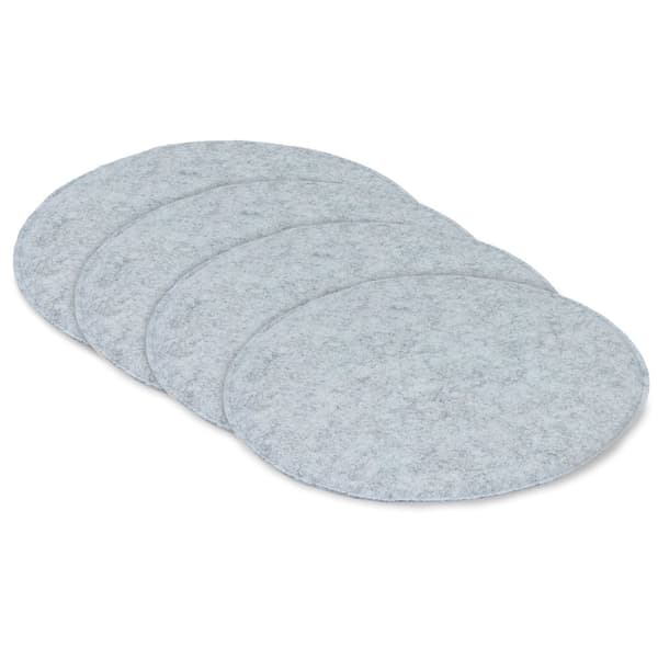 Sittdyna utomhusstolsdyna 35x35 cm filt - sittdyna för stol, trädgårdsstol eller bänkstolsdynor bänkdyna bänkdyna filtdyna set om 4 st runda ljusgrå