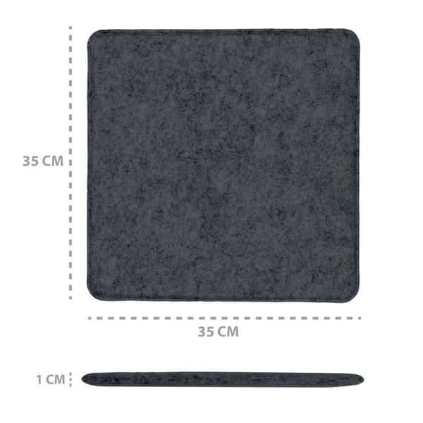 Sittdyna utomhusstolsdyna 35x35 cm filt - sittdyna för stol, trädgårdsstol eller bänkstolsdynor bänkdyna bänkdyna filtdyna set om 4 fyrkantiga mörkgrå