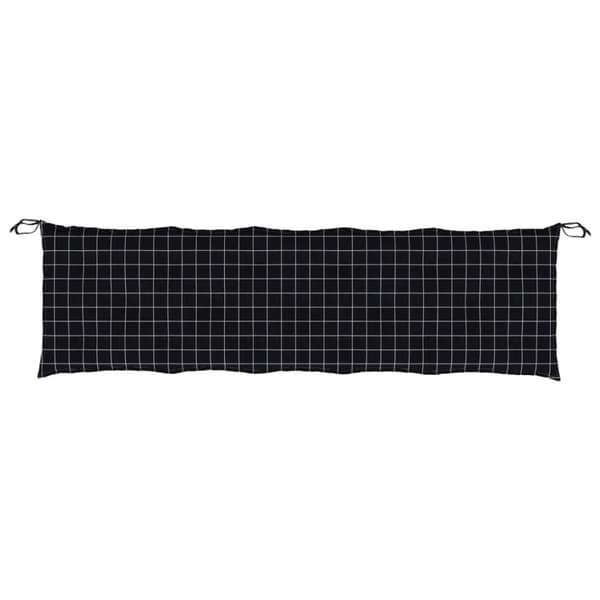 vidaXL Bänkdyna för trädgården svartrutig 180x50x7 cm oxfordtyg
