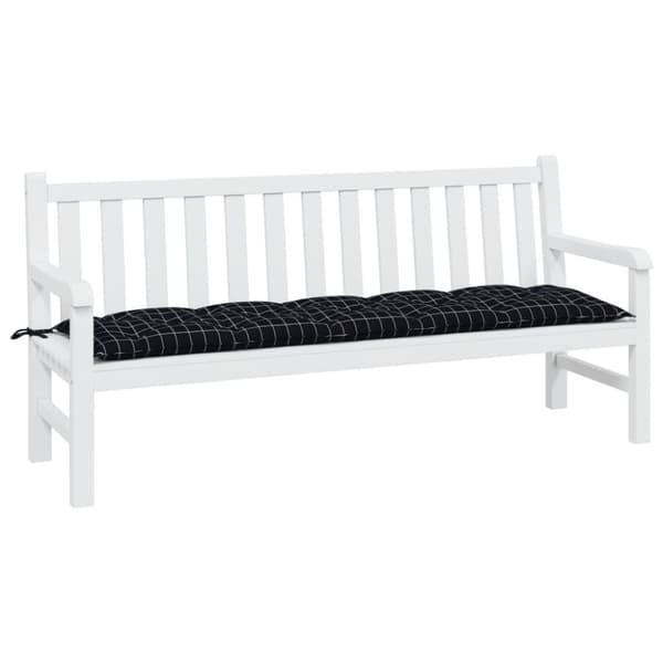 vidaXL hynde til havebænk 180x50x7 cm oxfordstof ternet sort