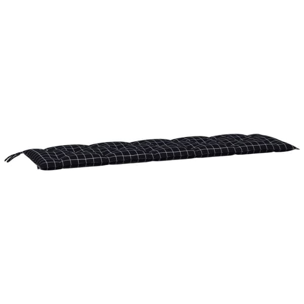 vidaXL hynde til havebænk 180x50x7 cm oxfordstof ternet sort