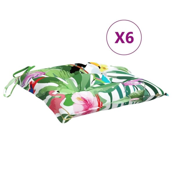 vidaXL stolehynder 6 stk. 50x50x7 cm oxfordstof flerfarvet