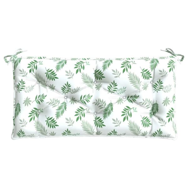 vidaXL Bänkdyna för trädgården bladmönster 100x50x7 cm oxfordtyg