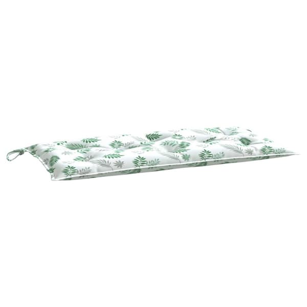 vidaXL Bänkdyna för trädgården bladmönster 100x50x7 cm oxfordtyg