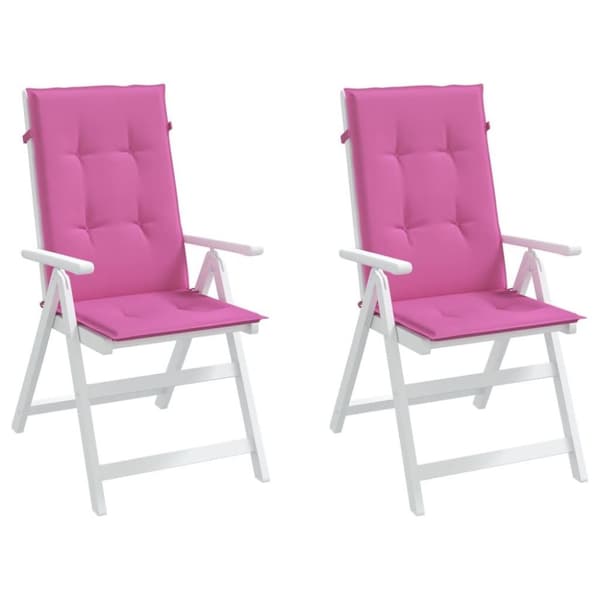 vidaXL stolehynder med høj ryg 2 stk. 120x50x3 cm stof pink