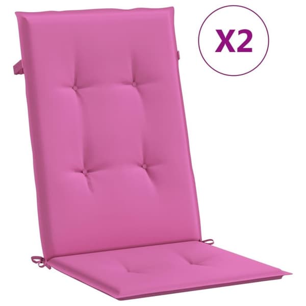 vidaXL stolehynder med høj ryg 2 stk. 120x50x3 cm stof pink